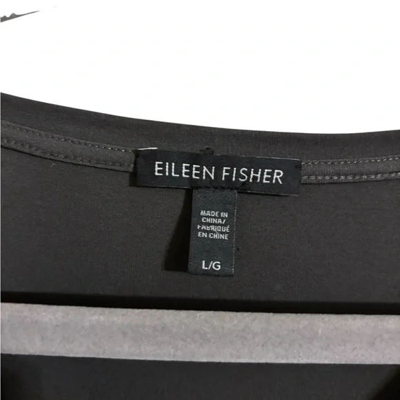 Eileen Fisher Gray Silk Asymmetrical Top Large - Picture 5 of 6